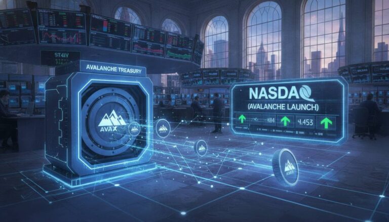 Avalanche Treasury sinkt um 16% beim Nasdaq-Start