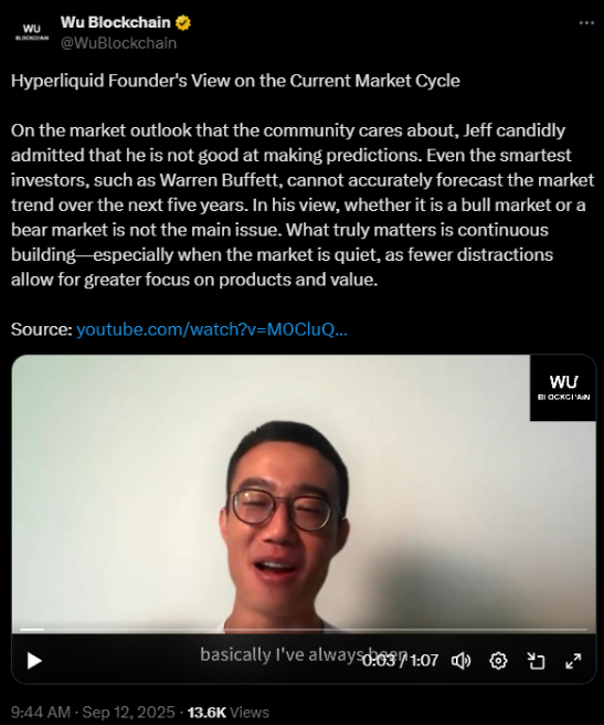 Colin Wu shares Jeff Yan’s outlook on centralization and market makers | Source: X